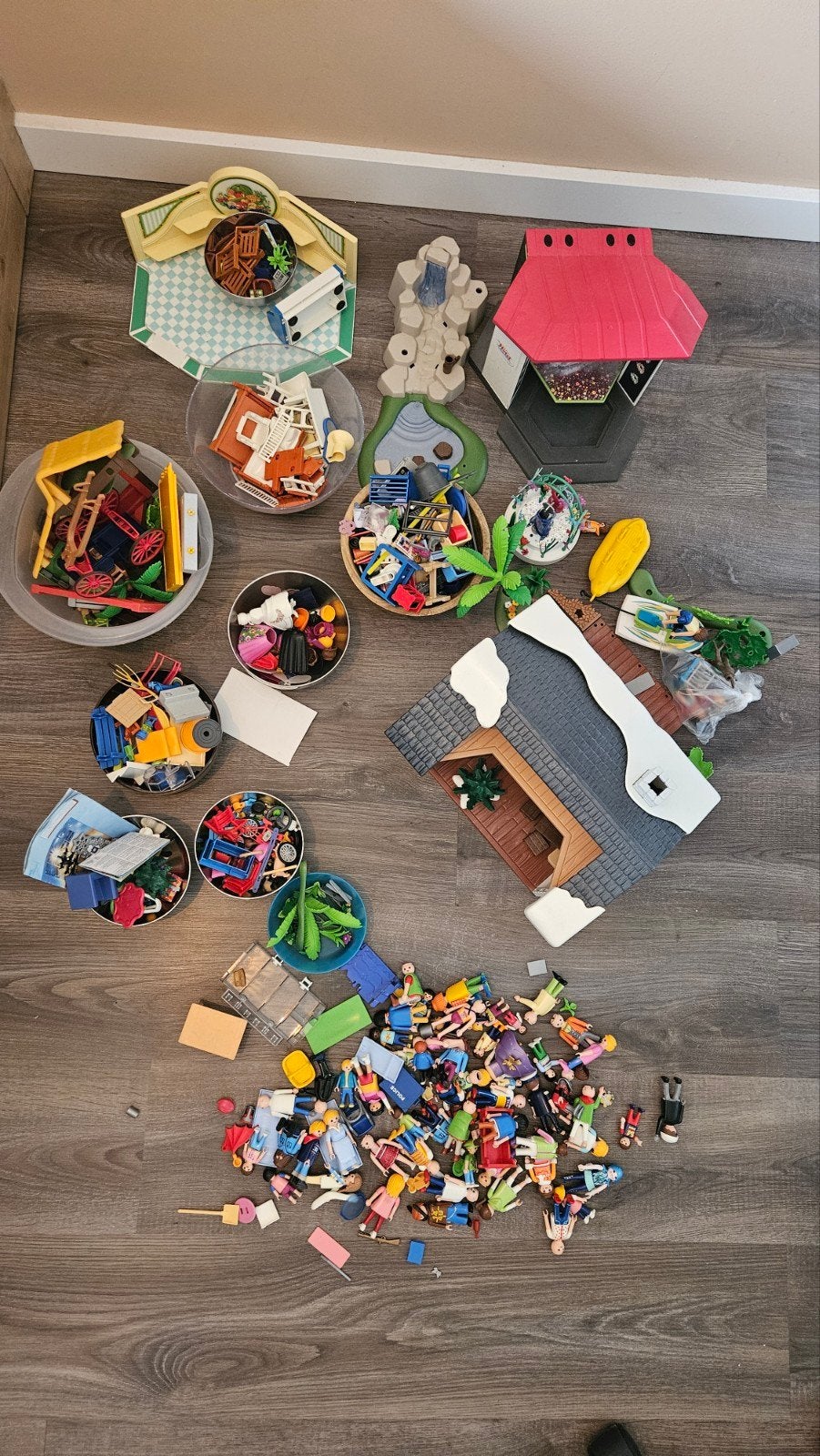 Grote partij Playmobil met huis, boot en veel accessoires, Kinderen en Baby's, Speelgoed | Playmobil, Ophalen of Verzenden, Gebruikt