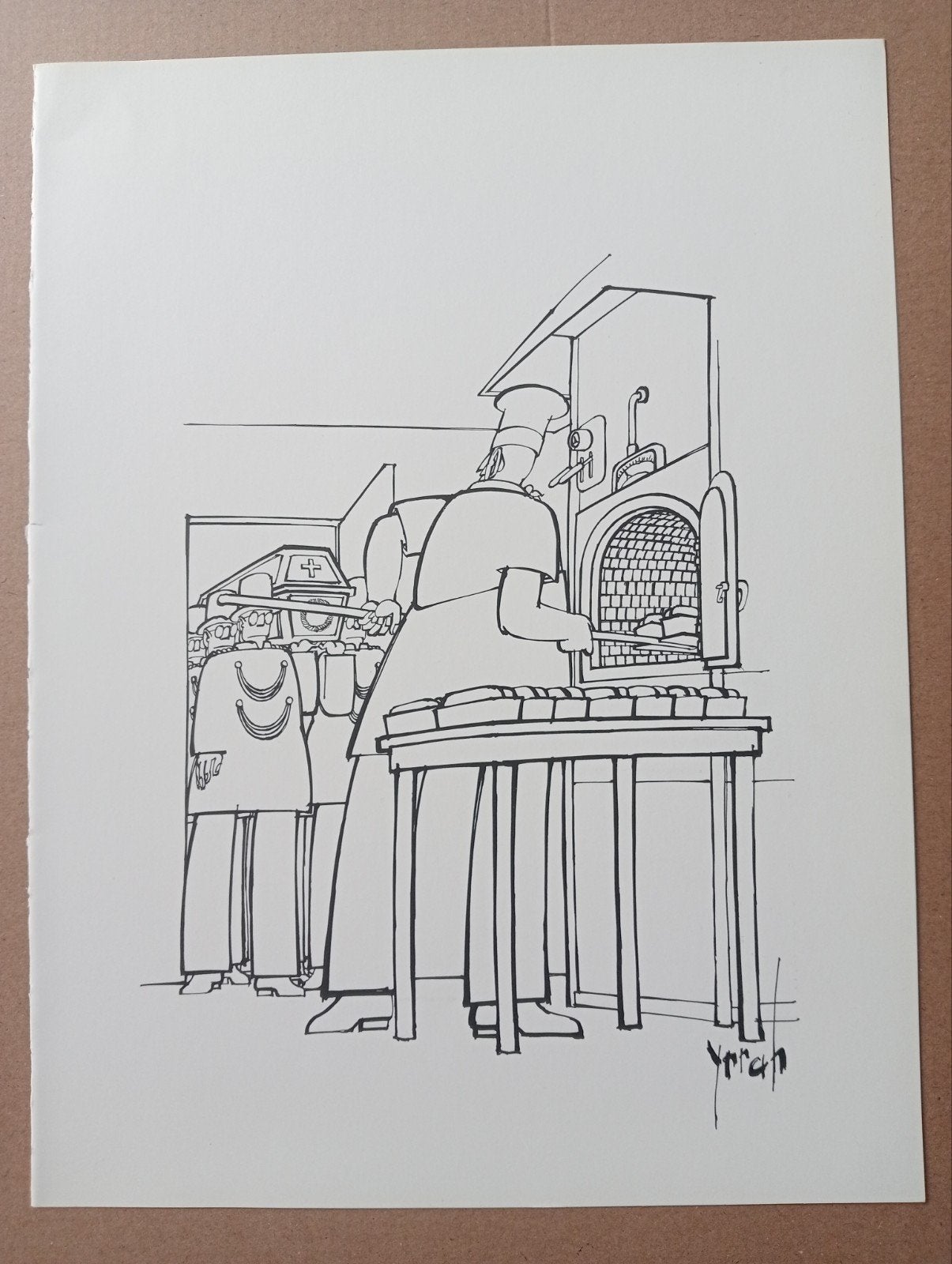 Yrrah spotprent cartoon Crematie, Ophalen of Verzenden
