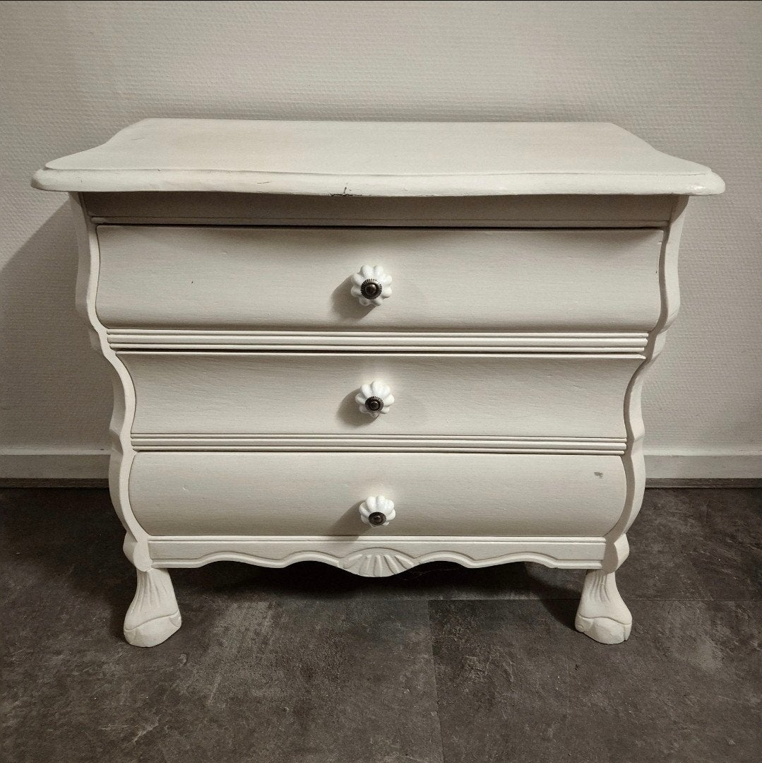 Klassieke witte buikkast met 3 lades, Ophalen, Gebruikt, Klassiek, 50 tot 100 cm