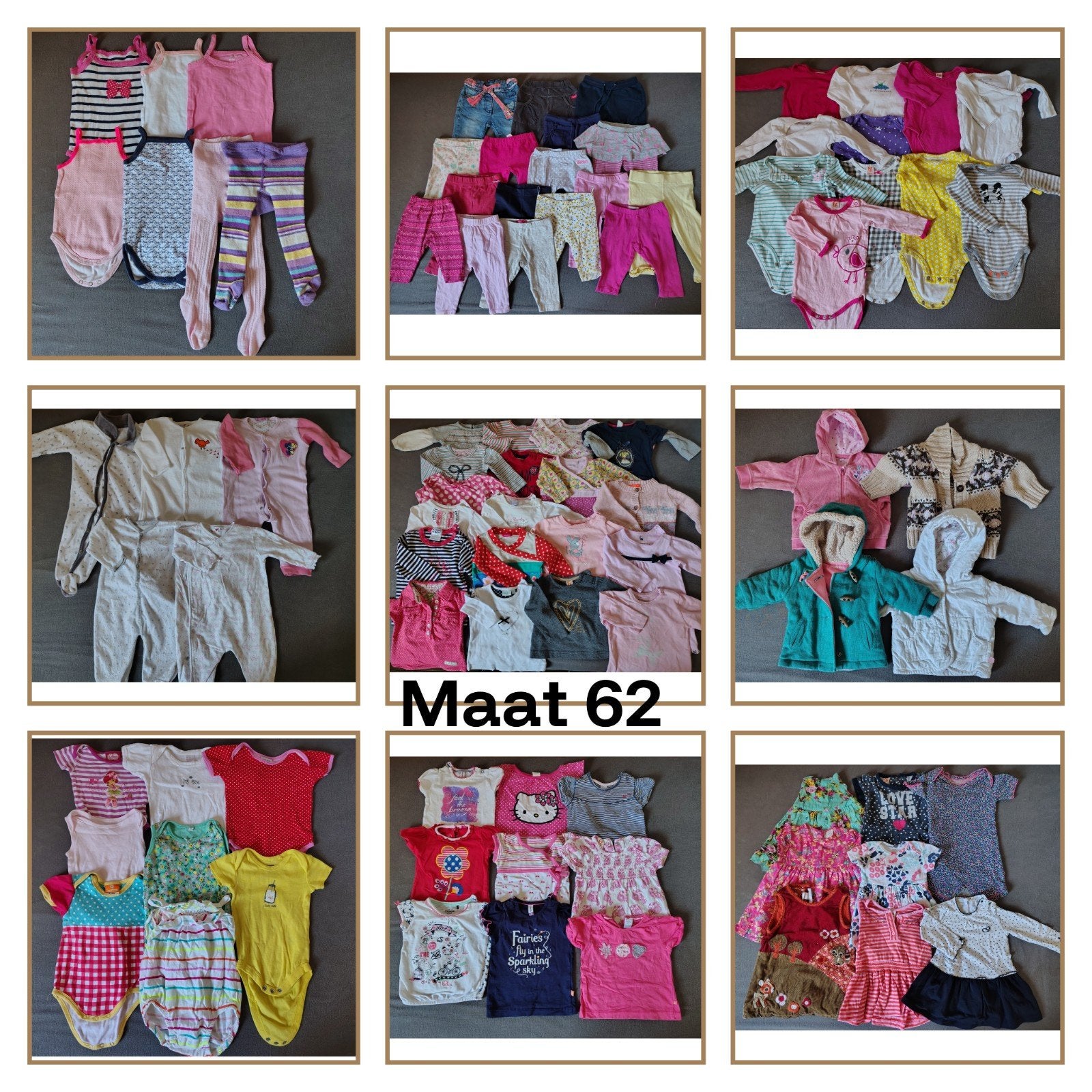 Bananendoos vol meisjeskleding maat 62 - €27, Ophalen of Verzenden, Maat 62