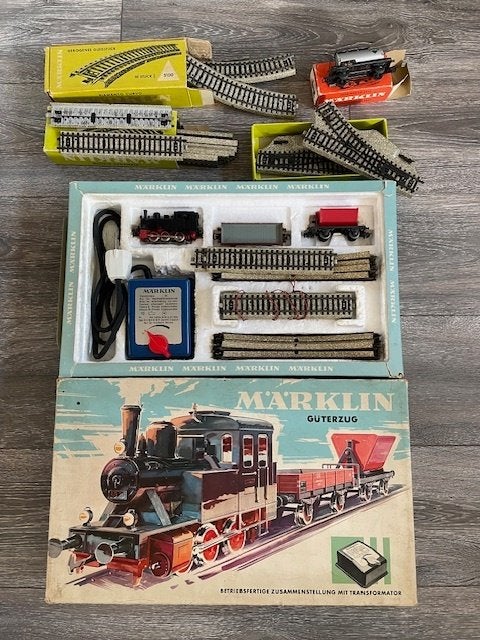 Marklin Goederentrein 2923 Startersset + uitbreiding, Wisselstroom, Gebruikt, Wagon, Ophalen of Verzenden