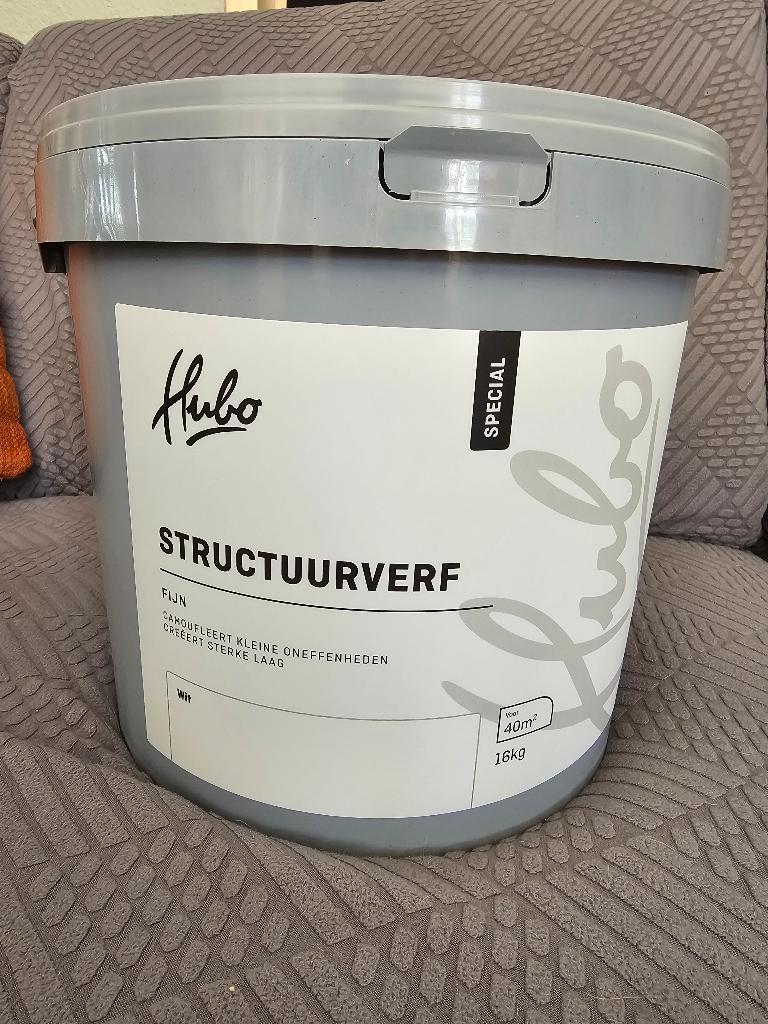 Nieuwe Steuctuurverf 10l, Doe-het-zelf en Verbouw, Ophalen, Wit, Nieuw, Verf