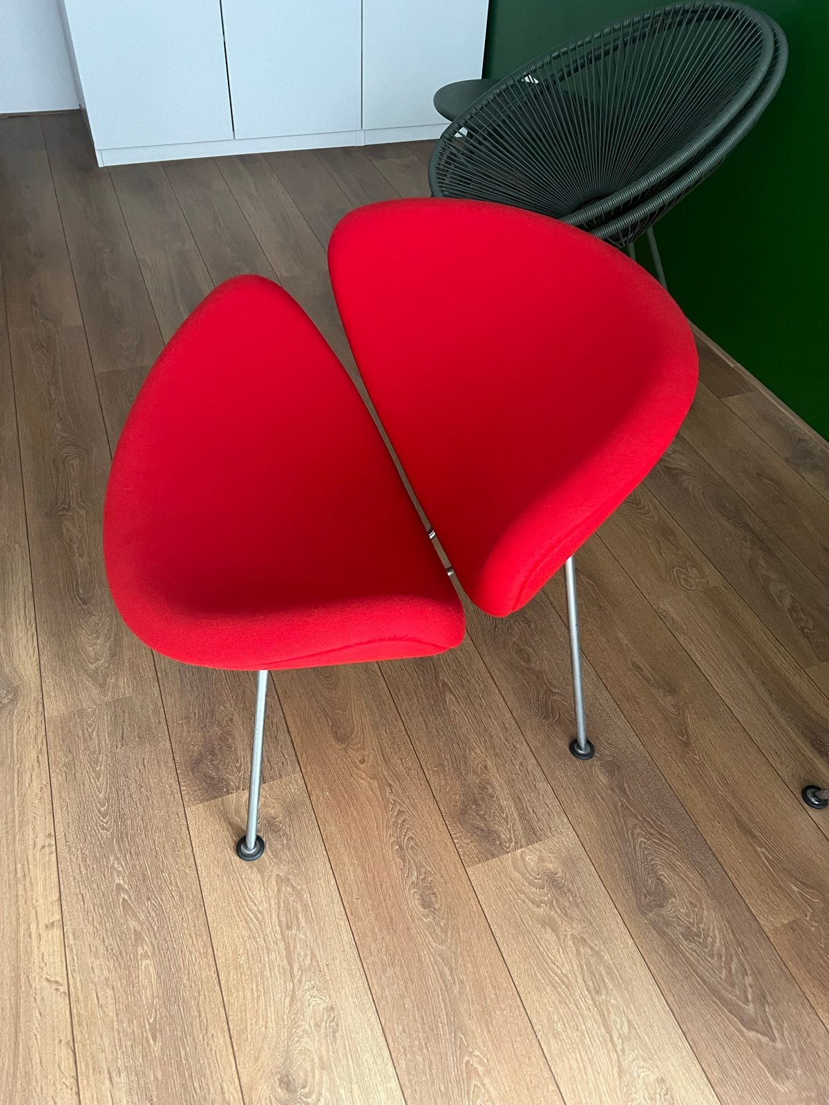 Artifort Orange Slice - Pierre Paulin - Rood 2x, Ophalen, Twee, Zo goed als nieuw, Metaal