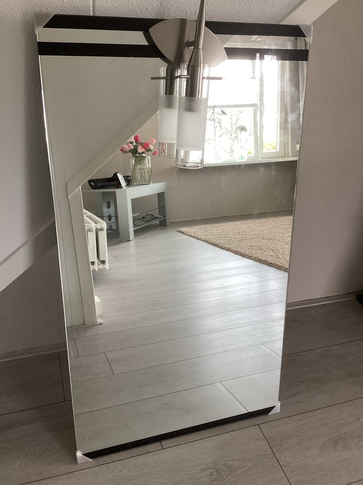 2 spiegels met 2 lampjes,nieuw in de doos, Huis en Inrichting, Ophalen, 100 tot 150 cm, Nieuw, Rechthoekig