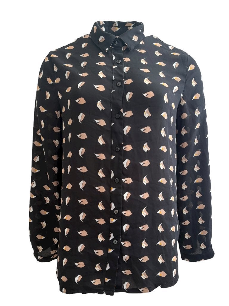 Esqualo blouse S, Maat 38/40 (M), Verzenden, Zwart, Zo goed als nieuw