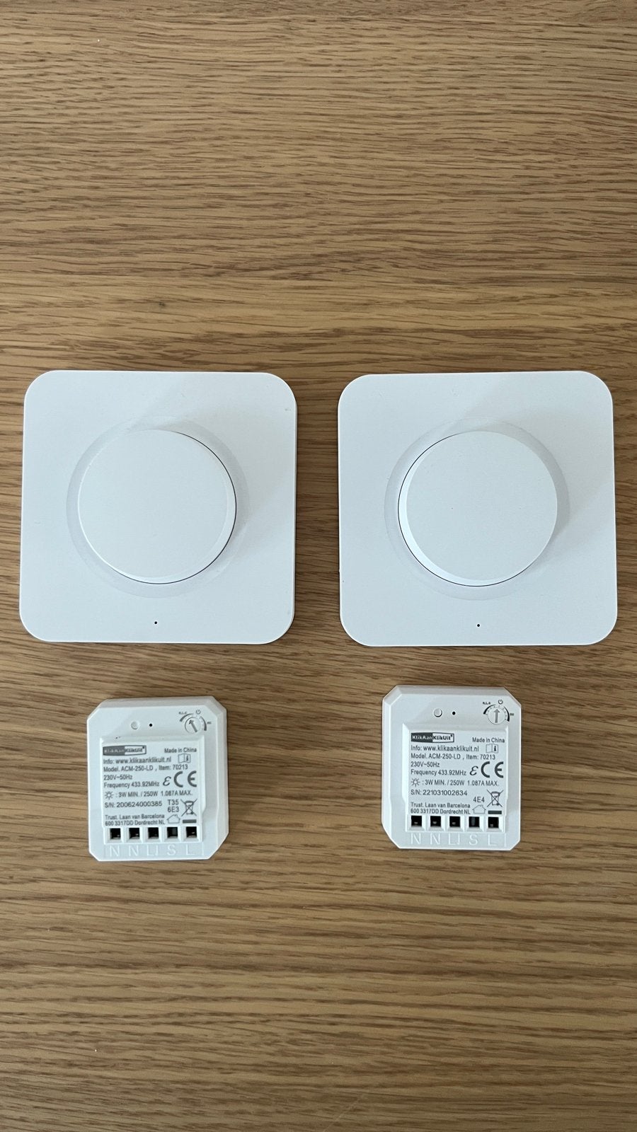 Klik aan klik uit dimmers met ontvangers voor LED, Ophalen of Verzenden, Gebruikt, Overige merken, Dimmer