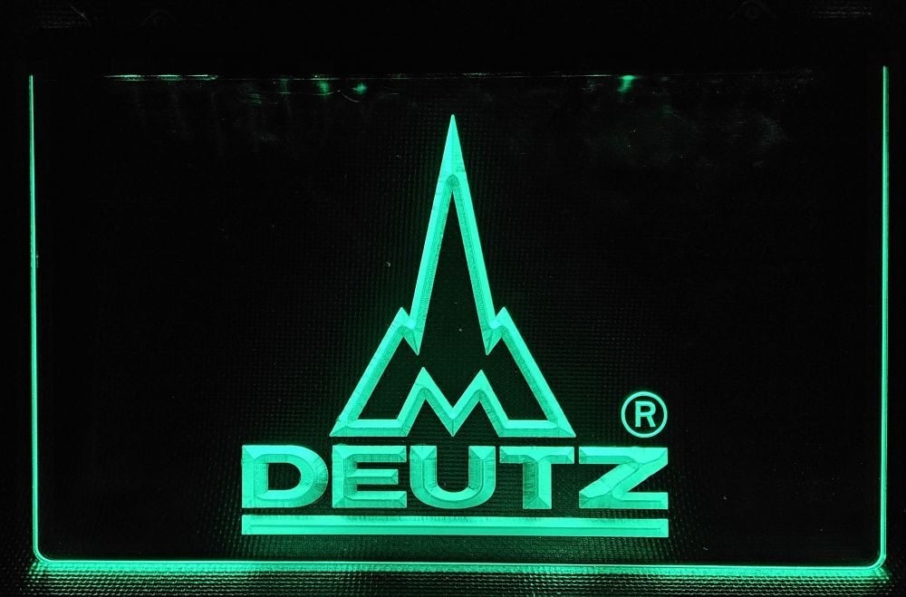 Deutz tractor logo groen led reclame ledlamp wanddeco lamp