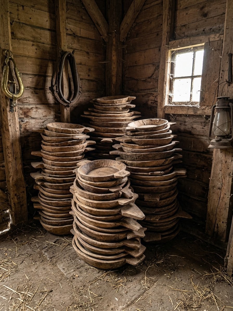 Partij oude houten schalen - Rustieke decoratie, Ophalen
