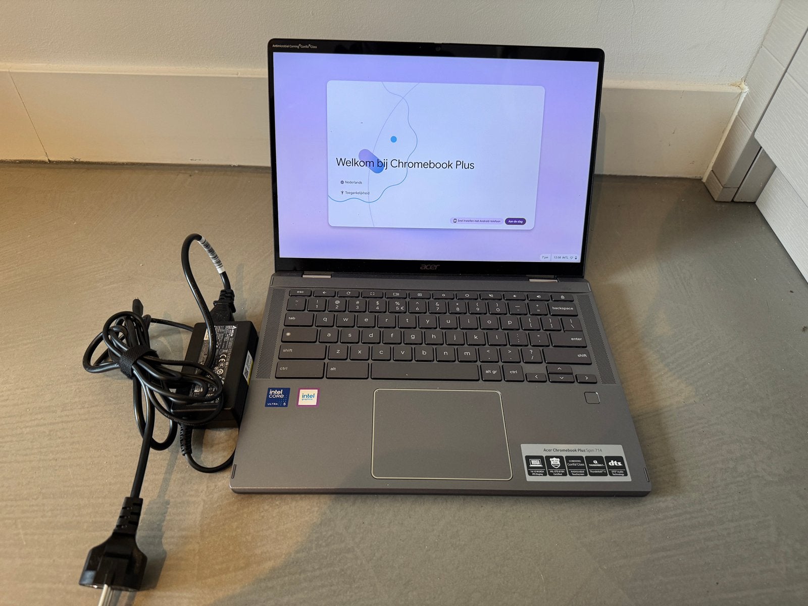 Acer Chromebook Plus Spin 714 incl stylus— zo goed als nieuw, Computers en Software, Chromebooks, 14 inch, Qwerty, 8 GB, Touchscreen