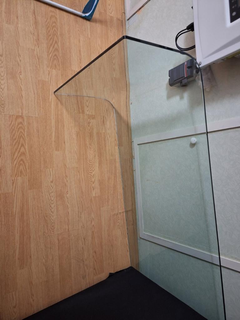 Glazen TV meubel en salontafel - Zo goed als nieuw, Ophalen, Zo goed als nieuw, Glas