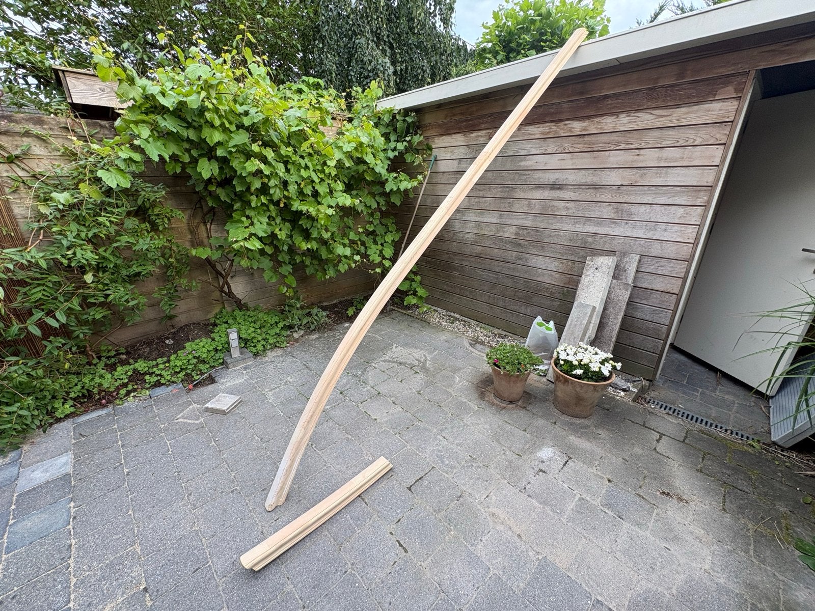 2 Luxe trapleuningdelen: 75 cm en 350 cm, Ophalen, Gebruikt, Overige typen, 300 cm of meer