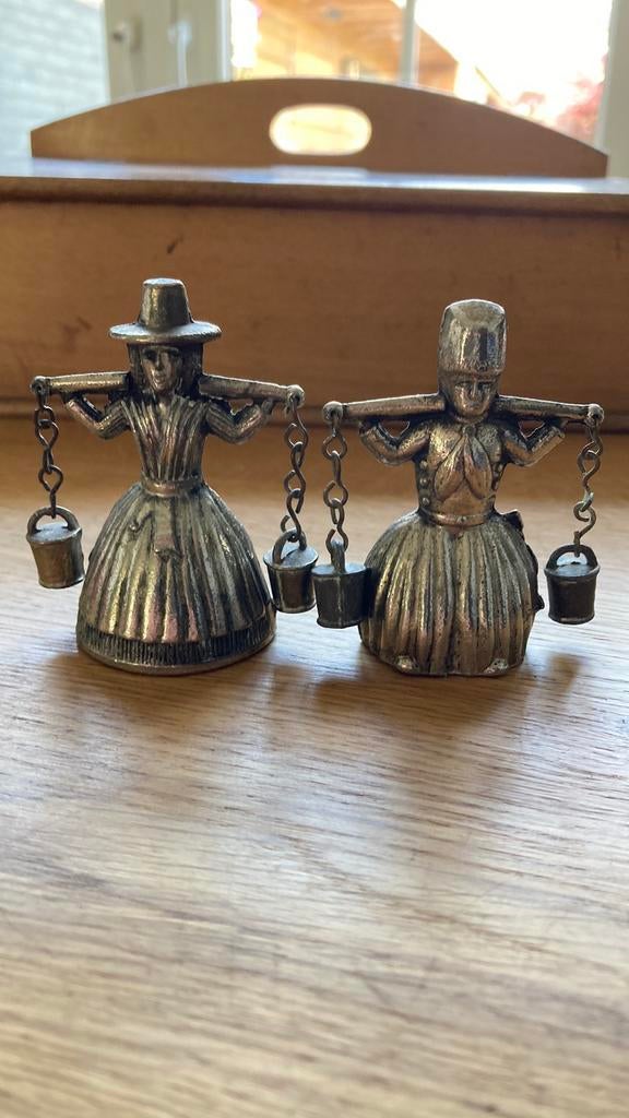 2 vintage tinnen tafelbelletjes, Ophalen of Verzenden