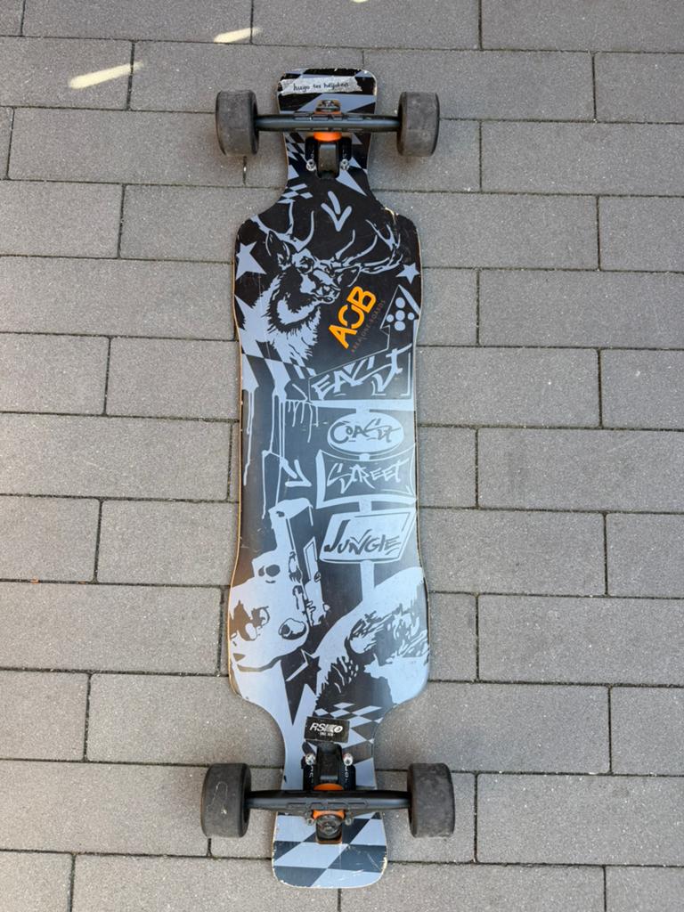 AOB Black Shot | Longboard 12 tot 18+ jaar | 38.5 inch, Ophalen, Gebruikt, Longboard