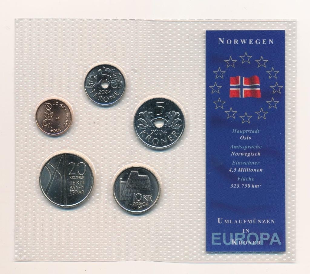Noorwegen muntset Kroner 2004 in plastic verpakking, Ophalen of Verzenden, Overige landen, Setje