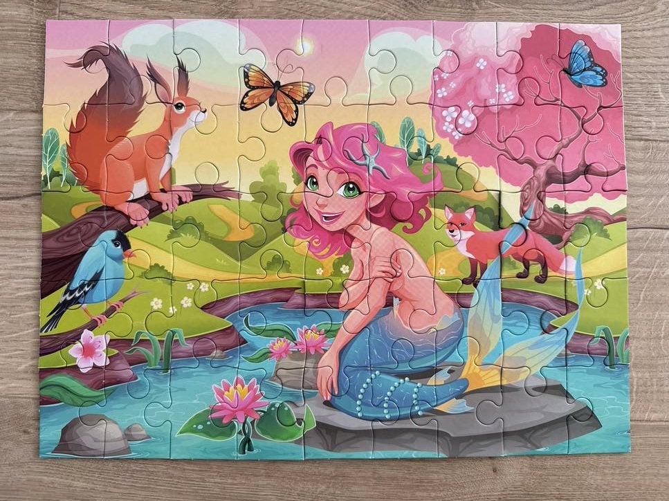 **GRATIS** Legpuzzel Zeemeermin 45 stukjes (29x39cm), Ophalen, Minder dan 500 stukjes, Gebruikt, Legpuzzel