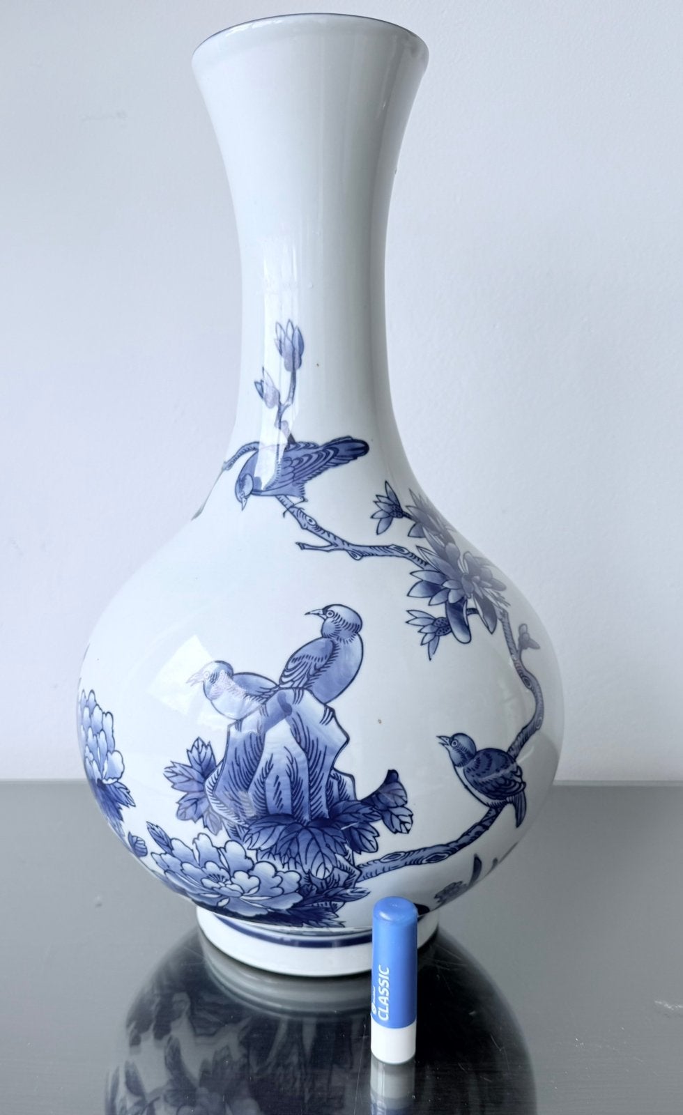 Zeer grote Chinees blauw witte vaas van Rocaflor, Ophalen of Verzenden, Nieuw, Wit, Steen/keramiek