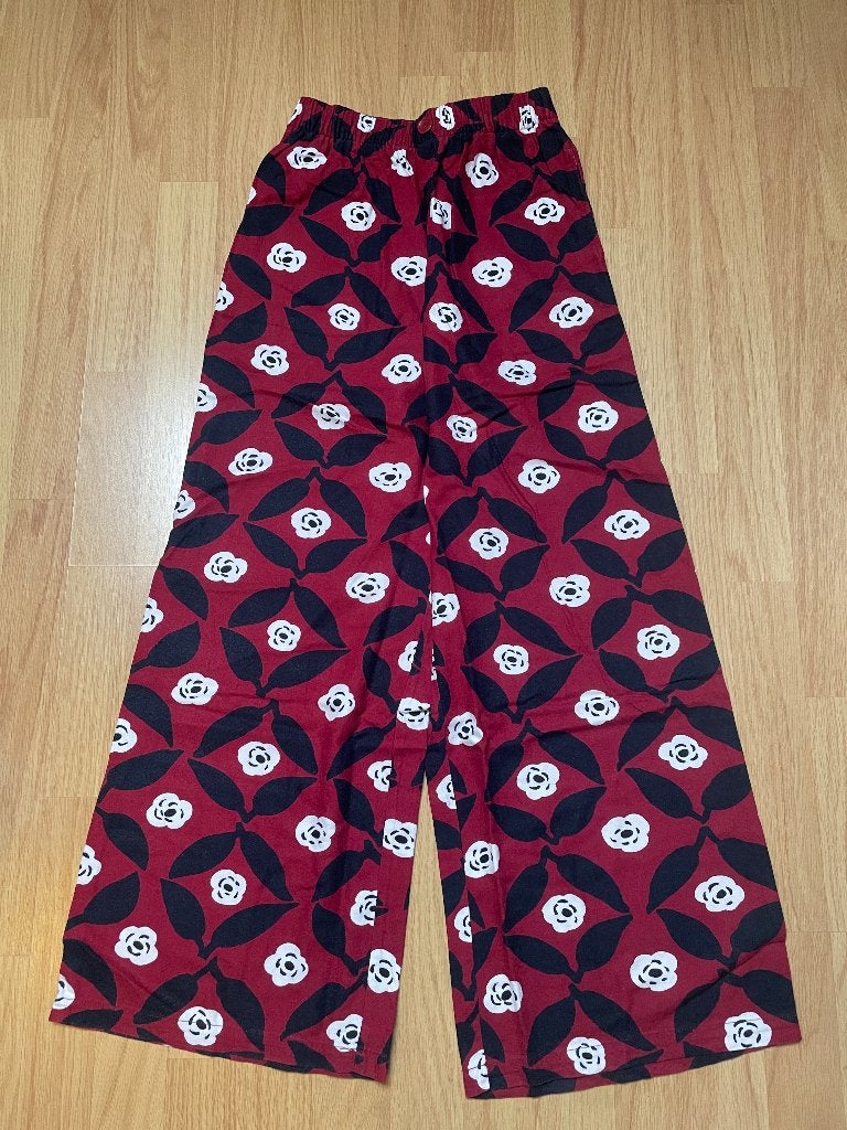Uniqlo Marimekko pyjamabroek rood-blauw bloemen maat XS, Uniqlo, Ophalen of Verzenden, Zo goed als nieuw, Maat 34 (XS) of kleiner