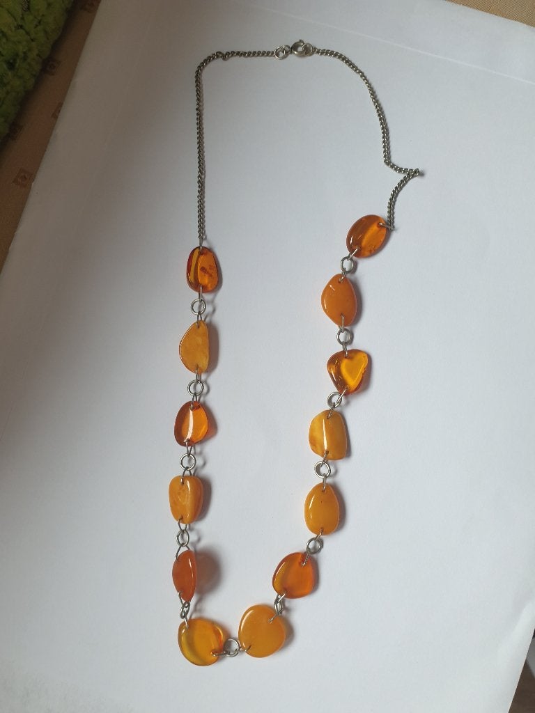 Ketting amber barsteen, Verzenden, Gebruikt, Overige materialen