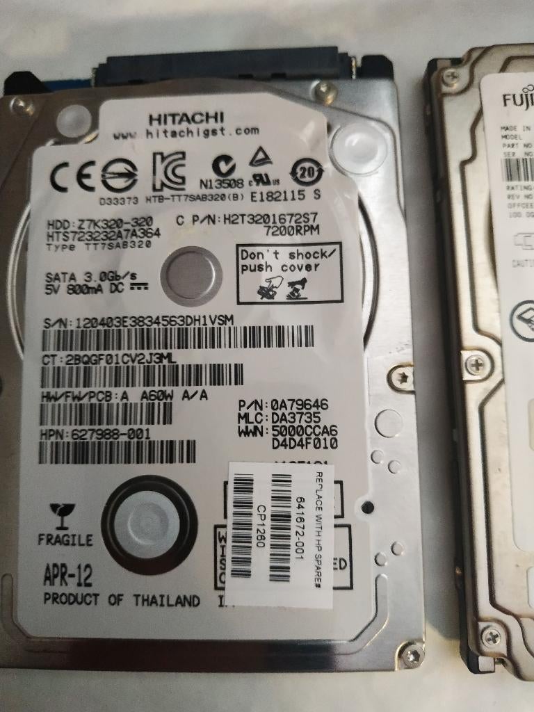 320GB SATA 2.5 inch harde schijf, Computers en Software, Harde schijven, Intern, Gebruikt, Ophalen of Verzenden, Laptop