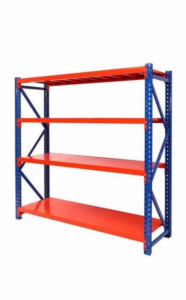 Nieuwe Magazijnstelling Metaal 200x60x200 cm - Oranje/Blauw, Ophalen of Verzenden