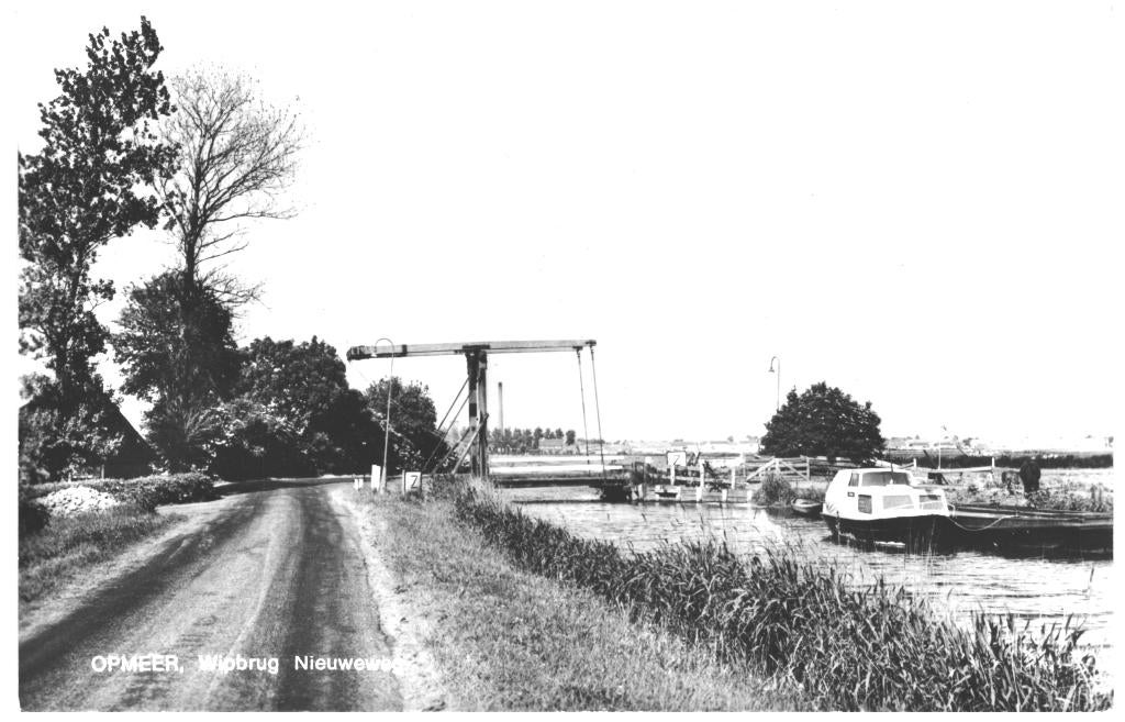 992373 Opmeer NH 1974 Wipbrug Nieuwe Weg Niet Gelopen, Ophalen of Verzenden, 1960 tot 1980, Ongelopen, Noord-Holland