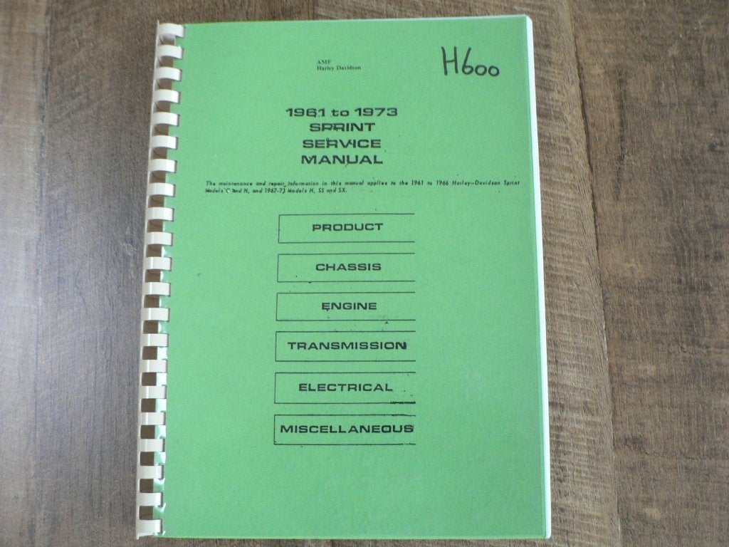 harley- davidson   1961-1973 sprint amf werkplaats handboek, Motoren, Handleidingen en Instructieboekjes, Ophalen of Verzenden