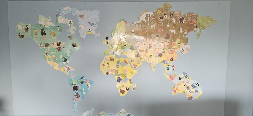 Janod grote Magnetische Wereldkaart met 60+ Dierenmagneetjes, Kinderen en Baby's, Speelgoed | Educatief en Creatief, Ophalen, Gebruikt