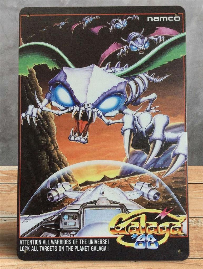 GALAGA GALAXIAN NAMCO RETRO ARCADE Metalen Wandbord, Spelcomputers en Games, 1 speler, Verzenden, Nieuw, Vanaf 3 jaar