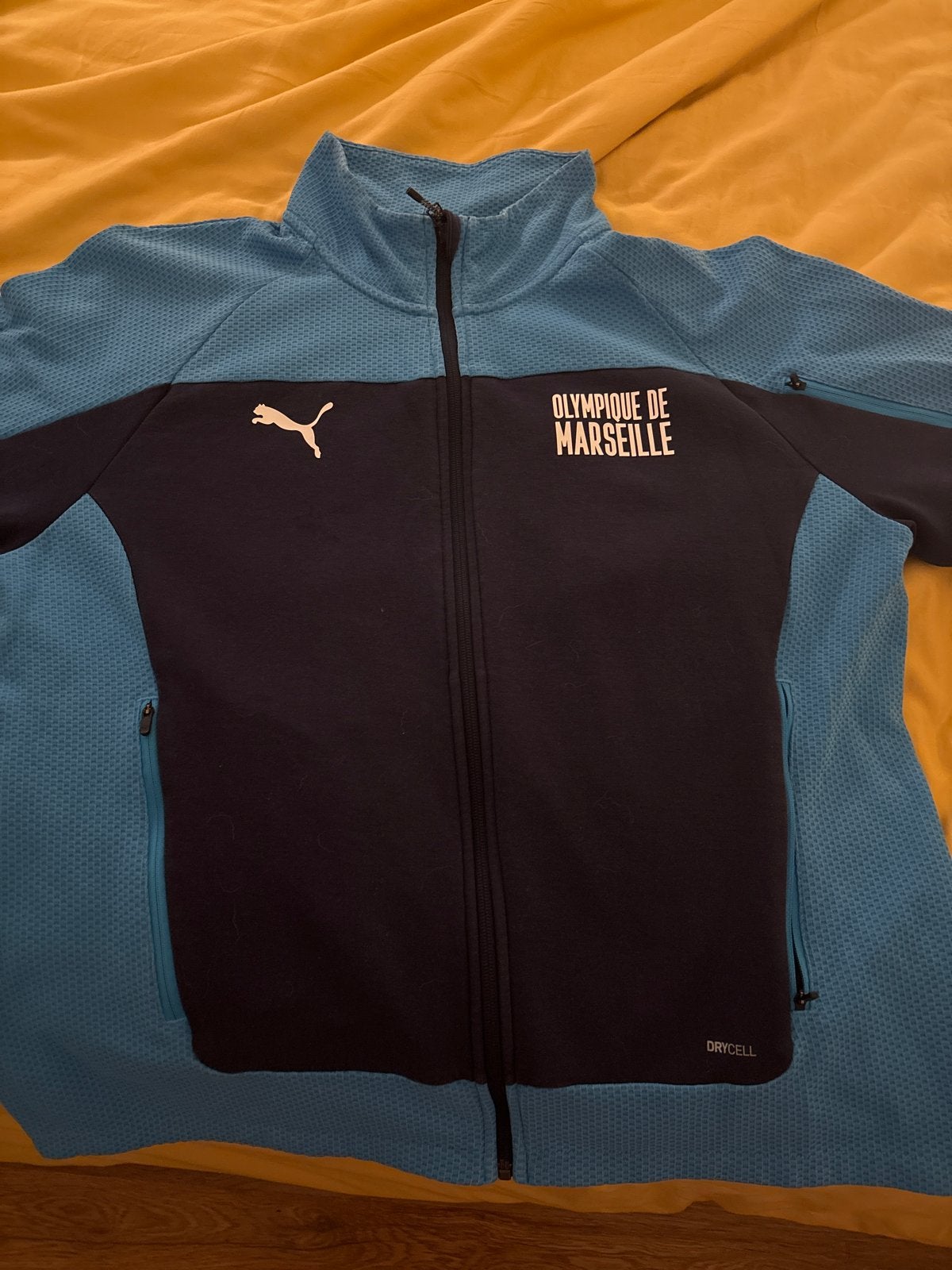 Puma Olympique Marseille trainingsjack XL, Kleding | Heren, Blauw, Maat 56/58 (XL), Ophalen of Verzenden, Zo goed als nieuw
