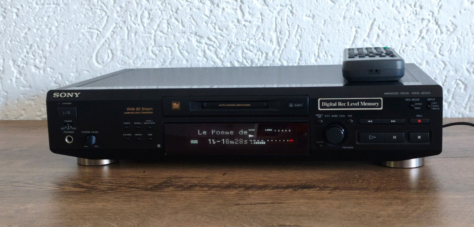 Sony MDS-JE520 Minidisc Deck met Afstandsbediening, Ophalen, Minidisc-speler