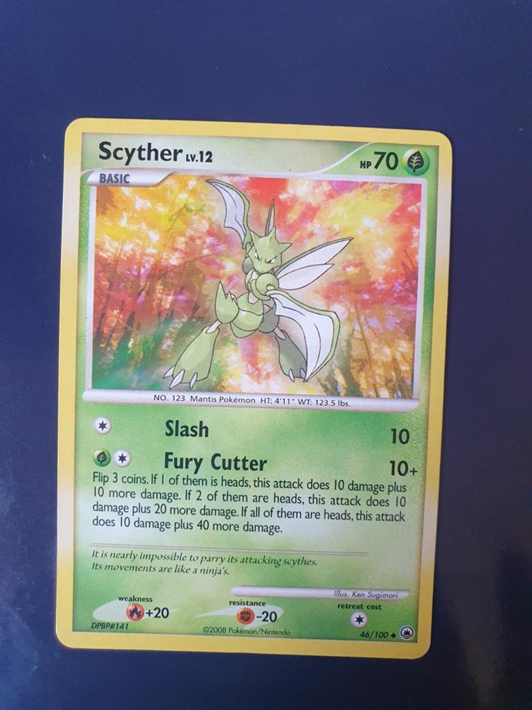 Pokémon Kaart Scyther LV.12 DPBP#141, Ophalen of Verzenden, Gebruikt, Losse kaart
