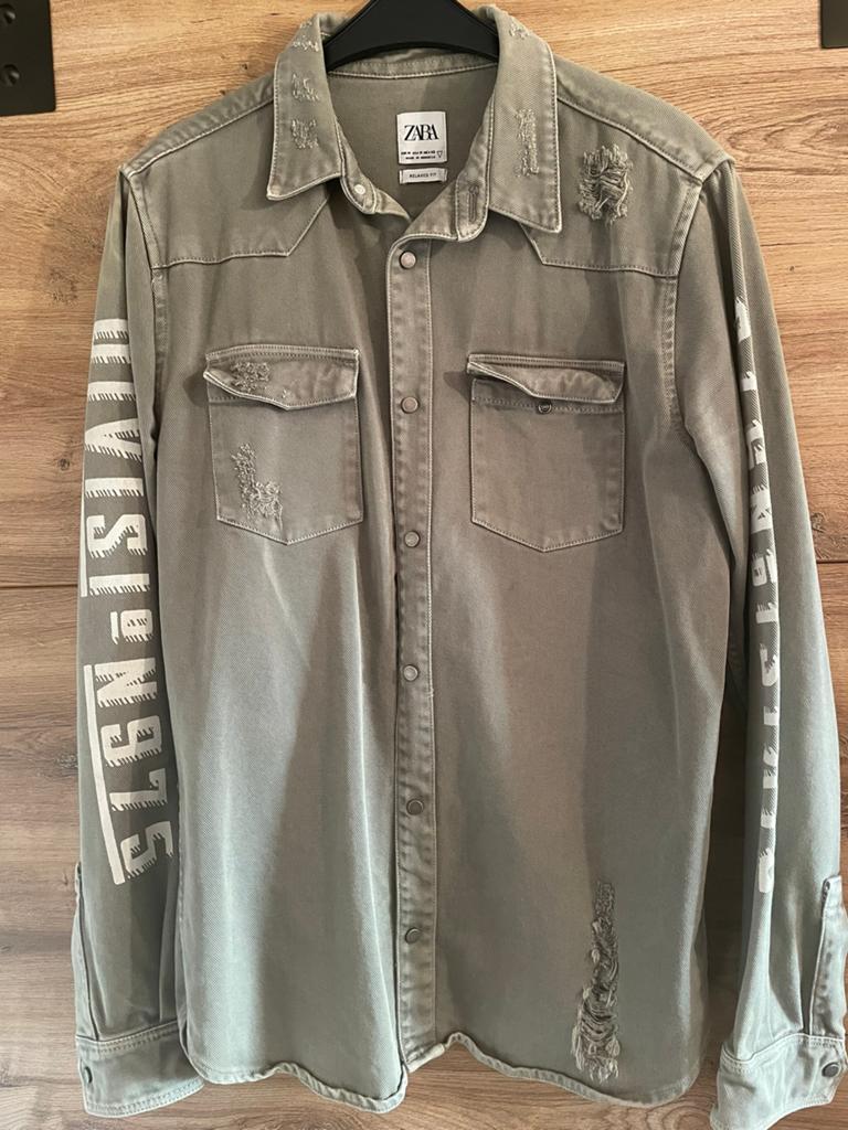 Groene overshirt, Ophalen of Verzenden, Gedragen, Groen, Halswijdte 39/40 (M)