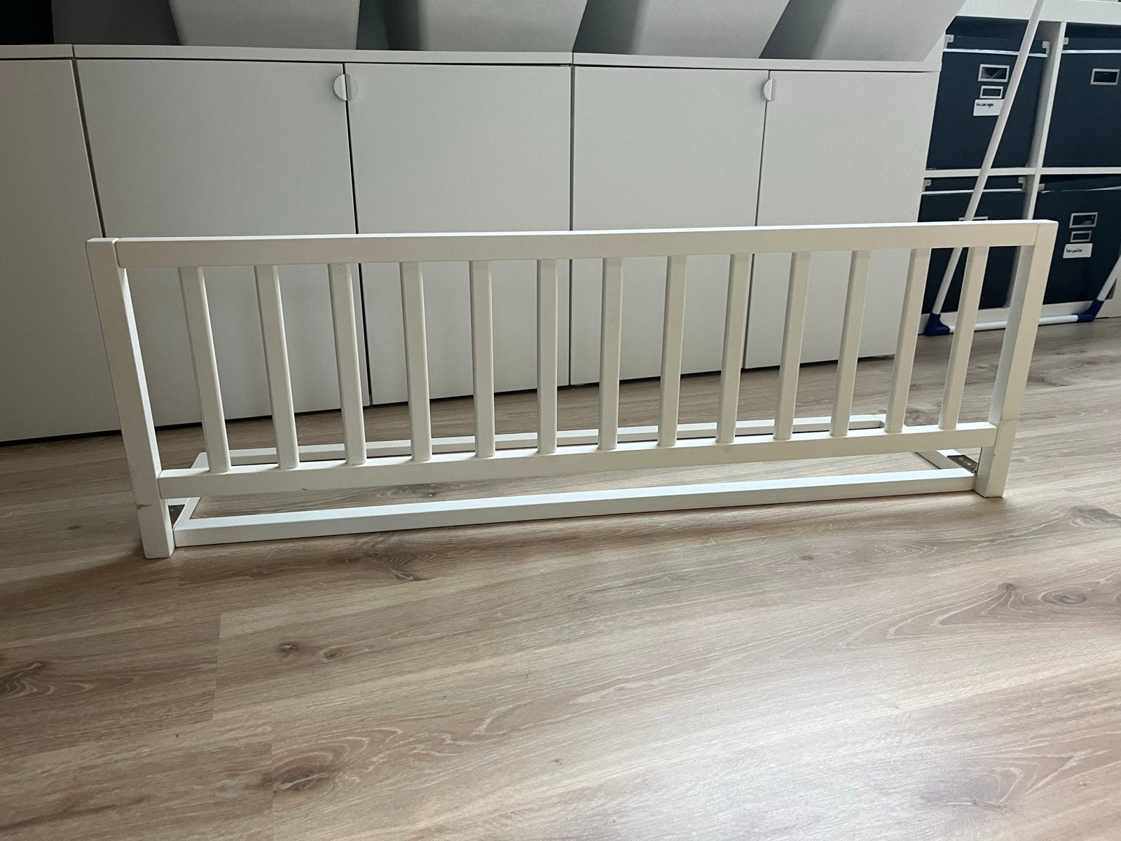 Bedrekje voor kinderbedden - Wit hout 120x32cm, Gebruikt, Ophalen of Verzenden, Minder dan 140 cm, Matras