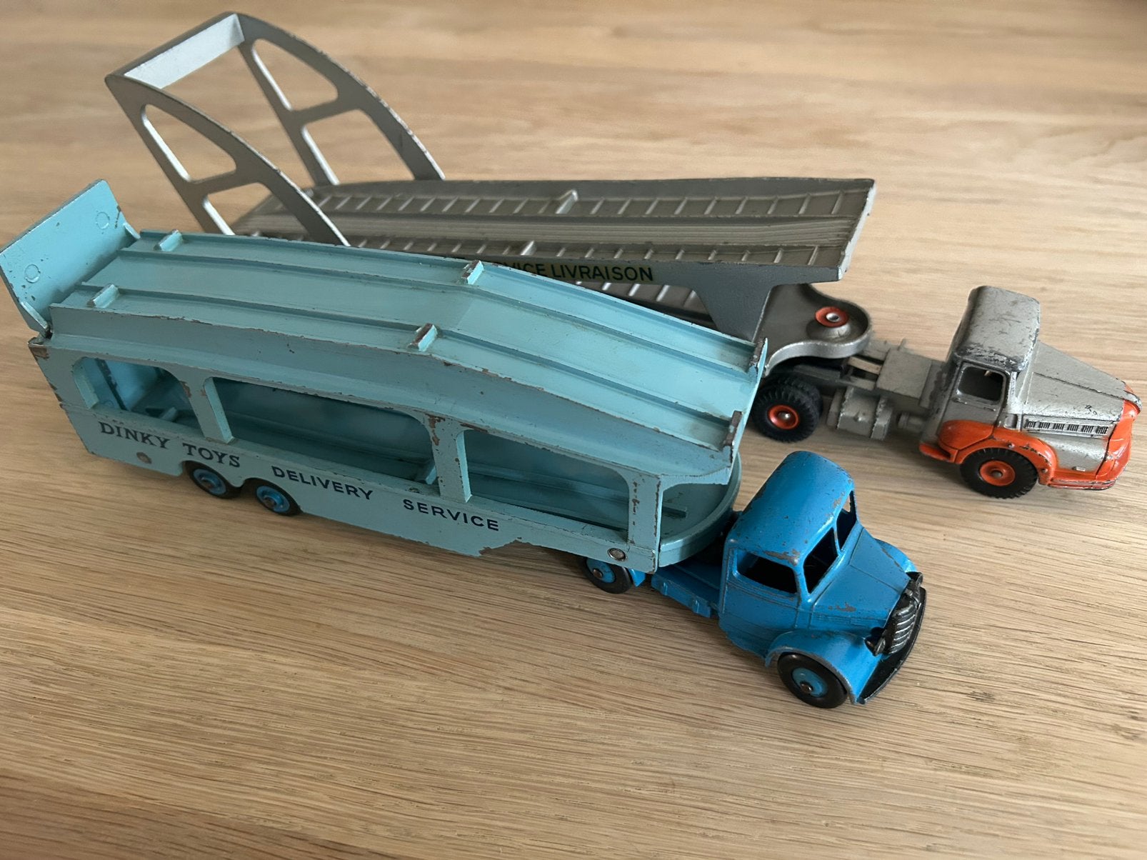 2x Dinky Toy Supertoy Tracteur Transporteur Bedford Pullmore, Ophalen of Verzenden, Gebruikt