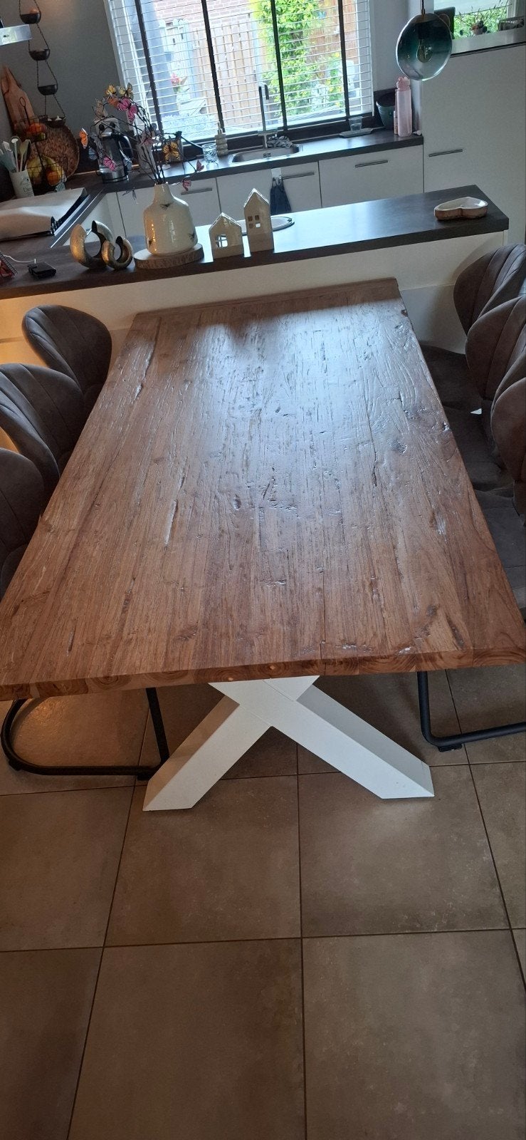 mooie houten eettafel, Ophalen, 4 tot 6 stoelen