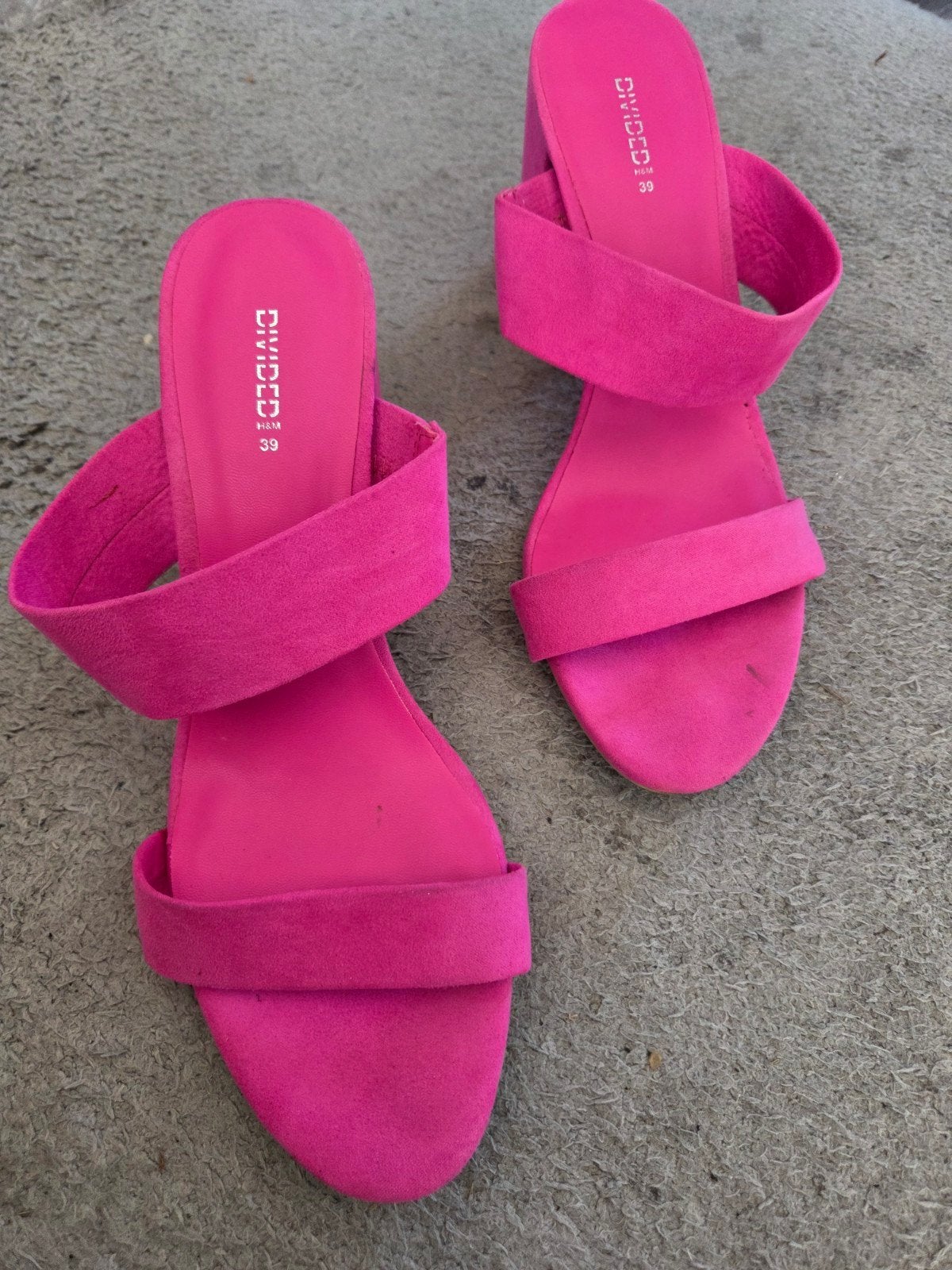 Roze Divided H&M Sandalen met Blokhak Maat 39, Divided H&M, Roze, Gedragen, Sandalen of Muiltjes