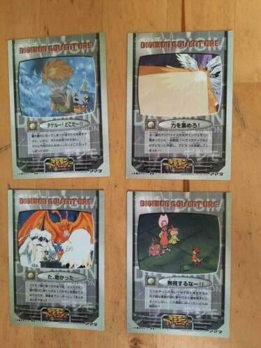 4 Digimon Adventure ruilkaarten, Ophalen of Verzenden, Gebruikt