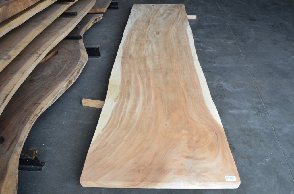 Boomstamtafel 400 cm suar -BT 249- 4 meter boomstamtafel, 100 tot 150 cm, Ophalen of Verzenden, Vijf personen of meer, Metaal