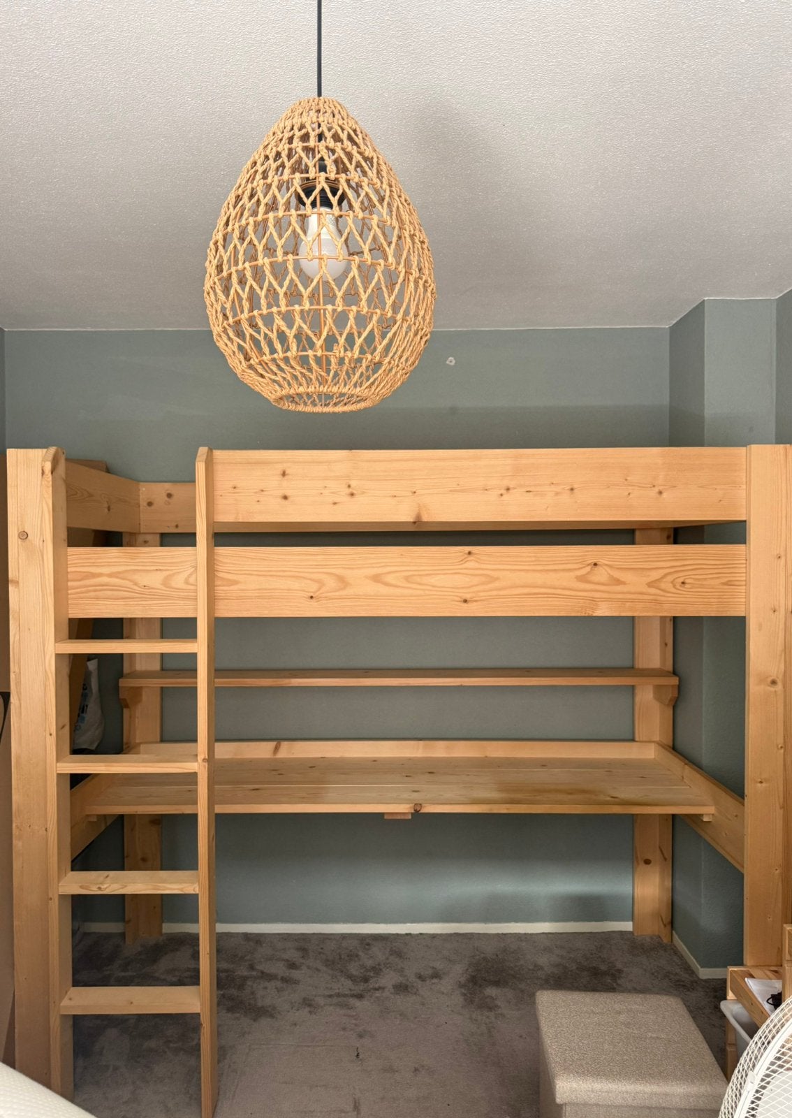 Rockwood grenen hoogslaper (stapelbed) inclusief bureau, Ophalen, Eenpersoons, Zo goed als nieuw, 90 cm