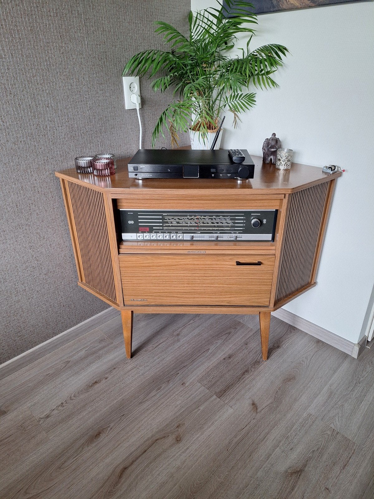 Vintage Grundig meubel met Fenton platenspeler, Ophalen, Gebruikt, Platenspeler, Overige merken
