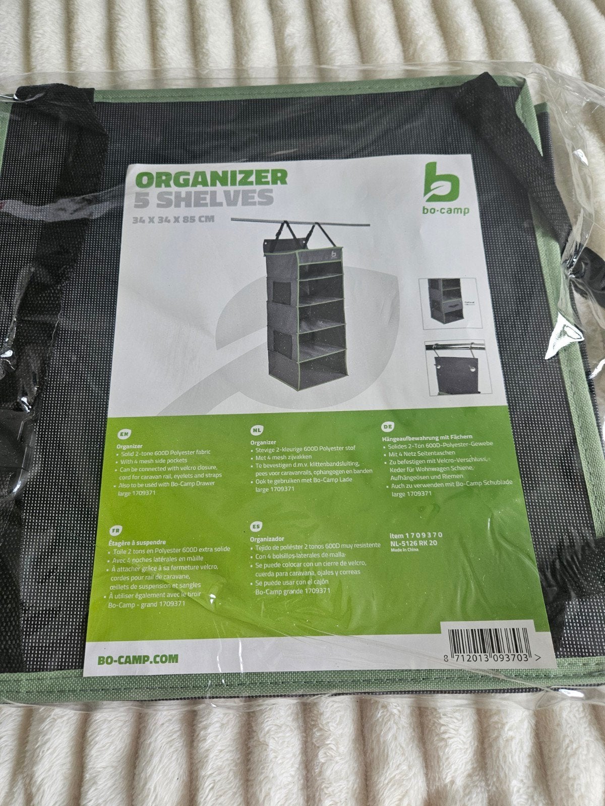 Bo-Camp Opberg Organizer 5 Vakken voor Voortent/Caravan, Ophalen of Verzenden, Nieuw
