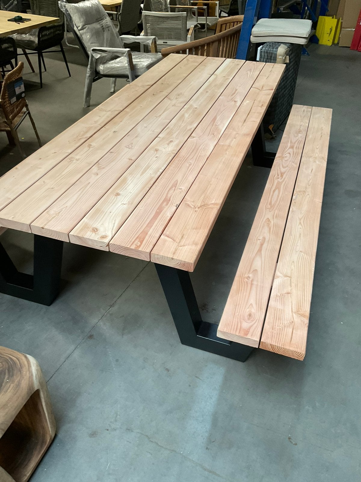 Nieuwe picknick bank van 3m, douglashout., Ophalen, Zo goed als nieuw, Rechthoekig, Hout
