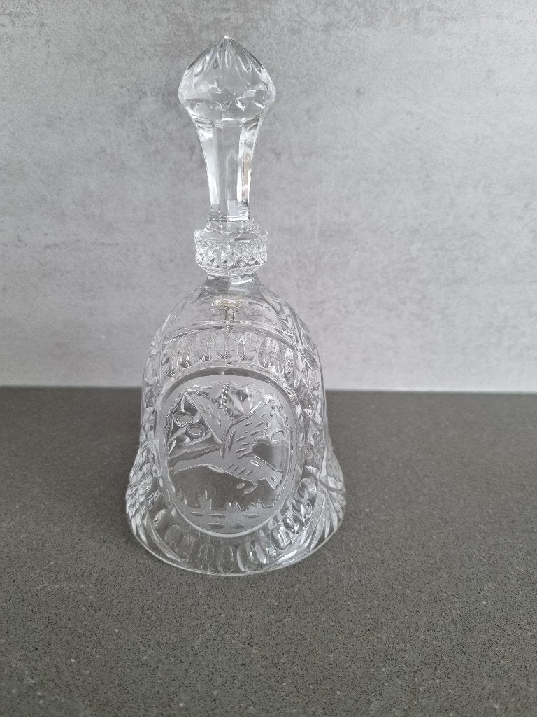 Kristallen bel met vogel decor - tafelbel, Antiek en Kunst, Ophalen of Verzenden