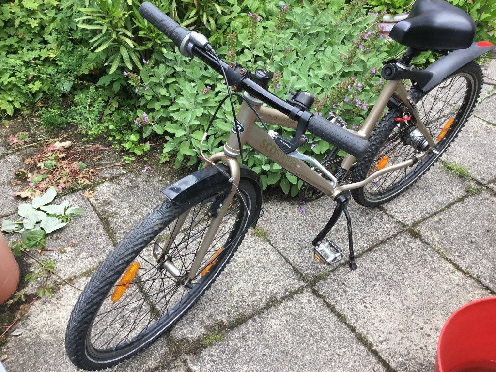 Kleine mountainbike SCO 7 versnellingen, Gebruikt, Velgrem, 49 tot 53 cm, Ophalen