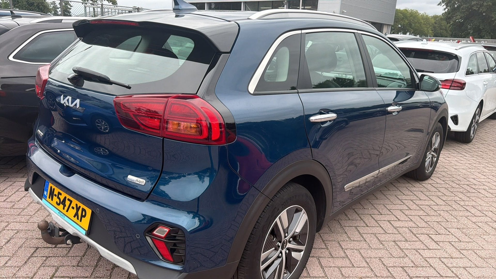 Kia Niro 1.6 GDi PHEV DynamicLine Automaat | Airco | Navigat, Auto's, Gebruikt, Euro 6, Blauw, Leder en Stof