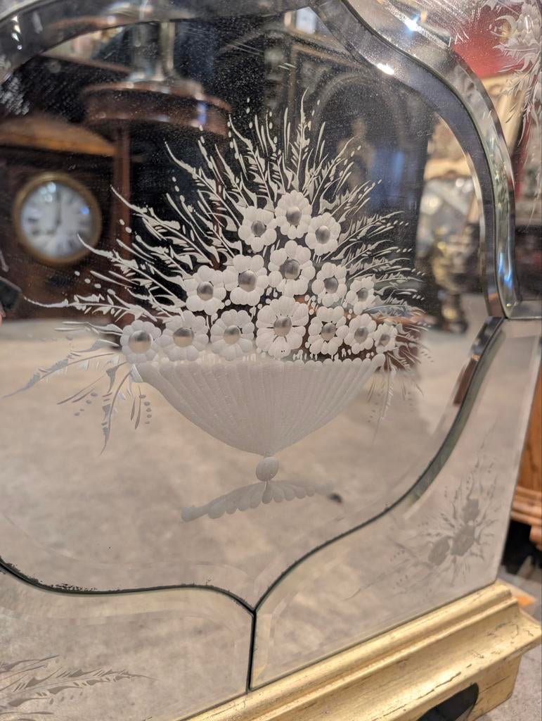 Staande klok kwartier slag spiegel klok. €445., Ophalen, Rechthoekig