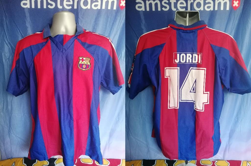 Barcelona 1994-95 fanshop shirt maat L Jordi 14 Rogers, Sport en Fitness, Voetbal, Gebruikt, Shirt, Maat L, Ophalen