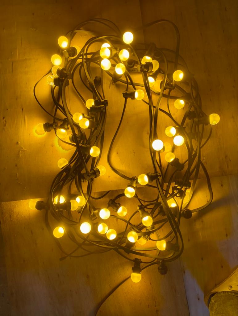 43 lampen / 20 mtr Prof. prikkabel, kaarsvlam-warmwit., Ophalen of Verzenden, Netvoeding, Minder dan 50 watt