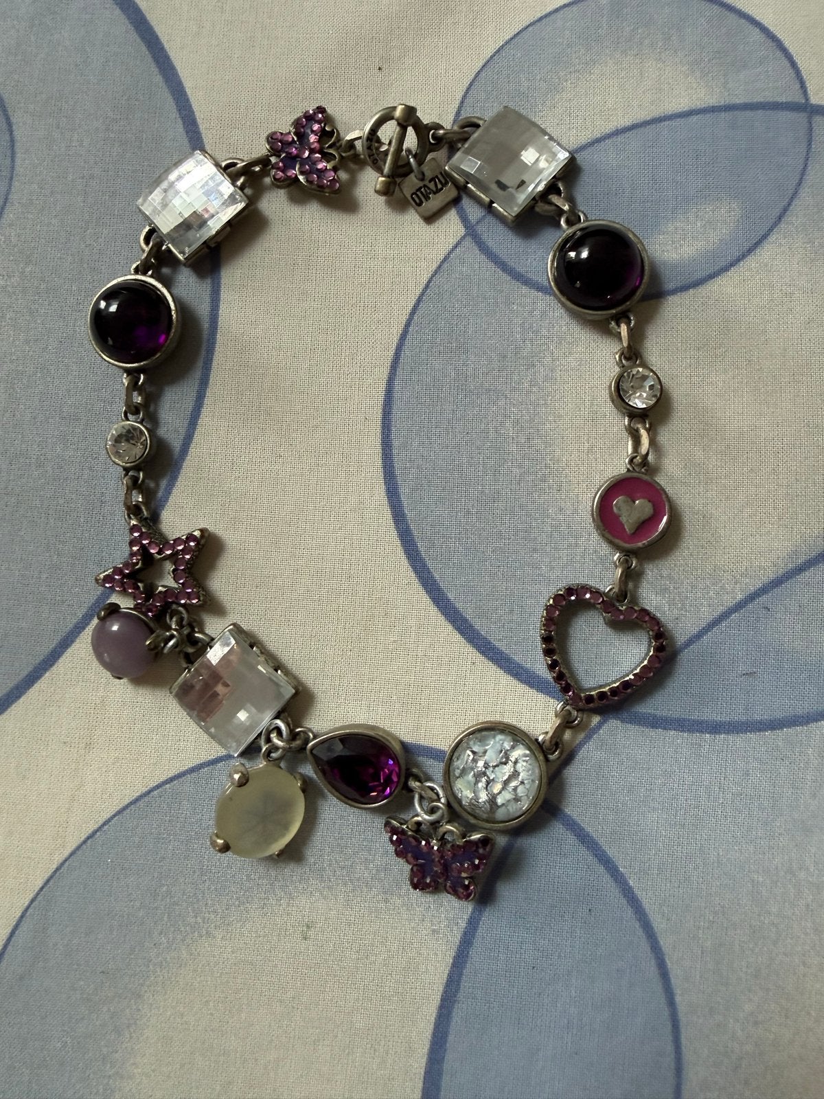 Otazu ketting, Met kristal, Overige materialen, Gebruikt, Paars