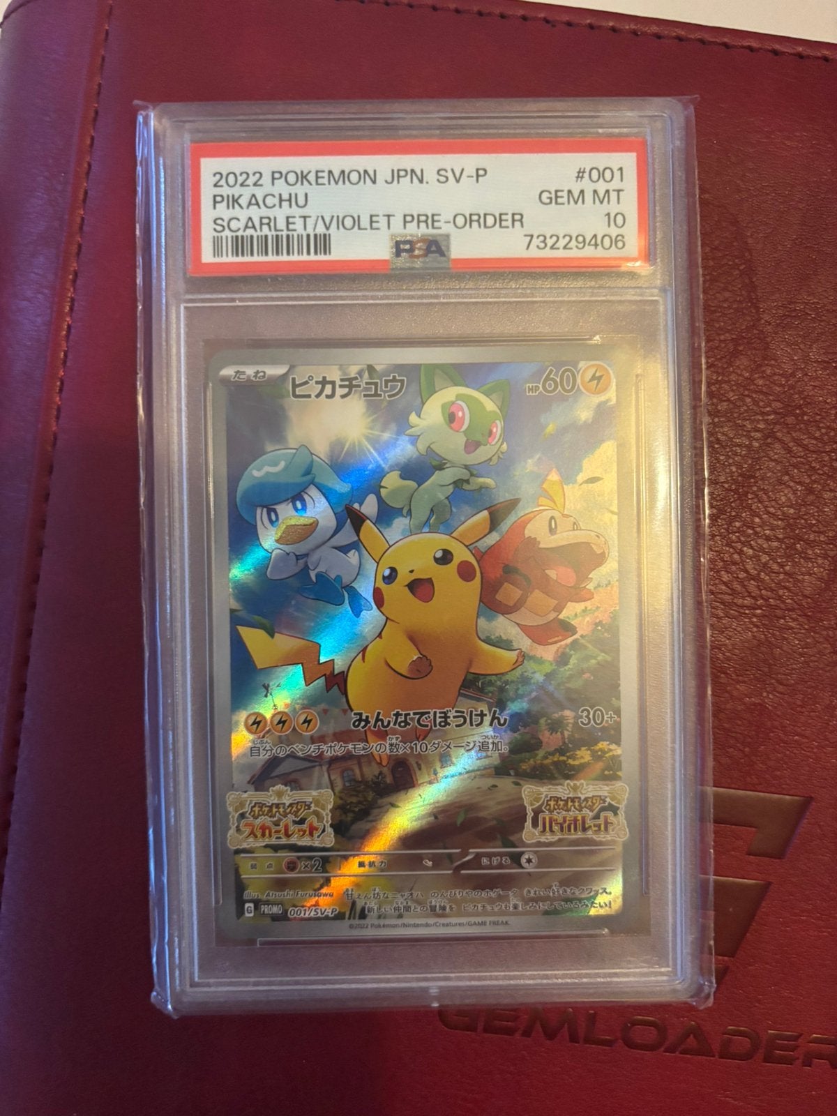 PSA 10 Pikachu 001/SV-P Scarlet & Violet Pre-Order Promo, Ophalen of Verzenden, Zo goed als nieuw, Losse kaart, Foil